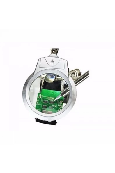Bosile Masa Üstü 2x 6x Çift Kullanımlı Led Işık Büyüteç W/yardımcı Klip Lehimleme Istasyonu - 3