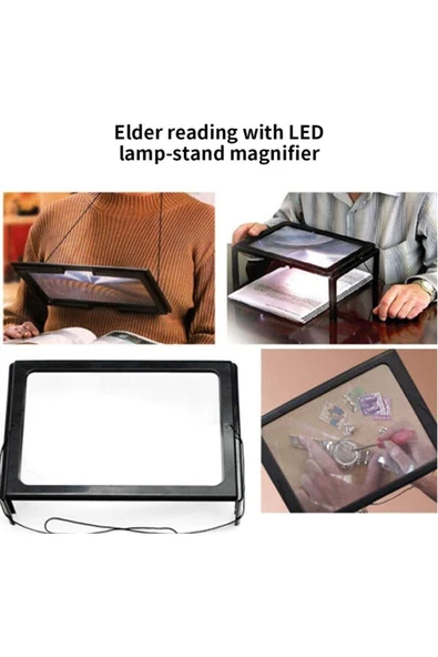 Bosile Led Işıklı , Ayaklı Ve Boyun Askılı 3x Büyütme Büyüteç Model By12 - 4