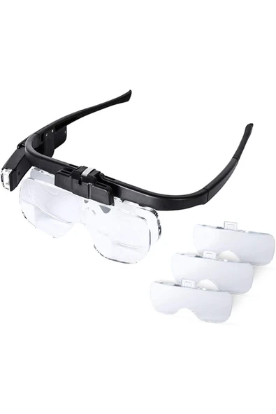 Nikula Şarjlı Gözlük Tip Büyüteç Mercek Lup Lensleriyle Taşıma Çantalı - 4