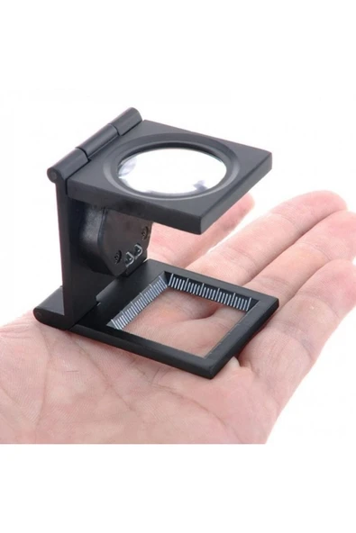 Bosile Lup Mercek Metal Katlanır Ölçekli Kılıflı Büyüteç - Resim 2