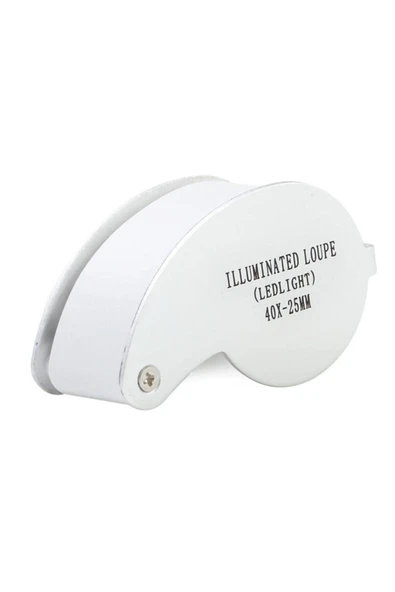 Bosile Mini 40x Lüp Led Işıklı Kuyumcu Katlanır Büyüteç Kutulu - 6