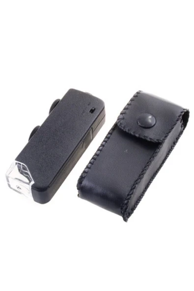 Bosile Cep Mikroskop Büyüteç - Mini 60x / 100x Zoom - Lens Odak Takı - Led Cep Mikroskop - 8