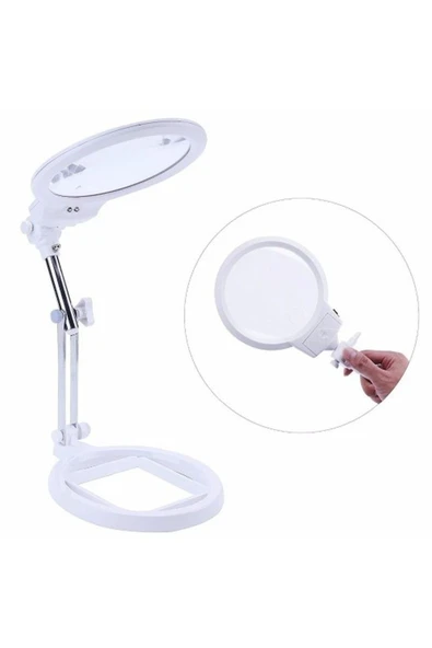 Nikula 2x-6x130mm Led Büyüteç Hd Masaüstü Bakım Okuma Gözlükleri Katlanabilir Işık Büyüteç - 4