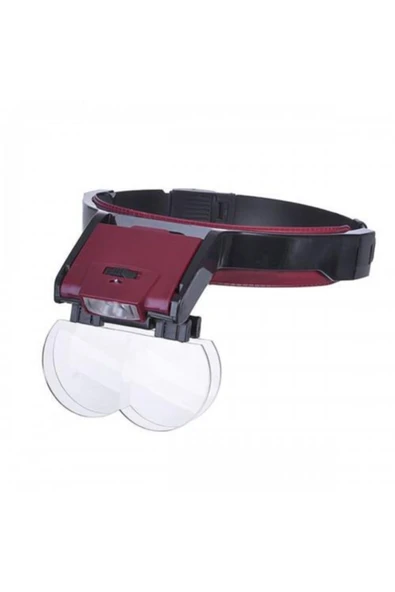 Nikula Mg81001-b Çift Lens Takmalı 4 Lensli Led Işıklı Şapka Tip Büyüteç