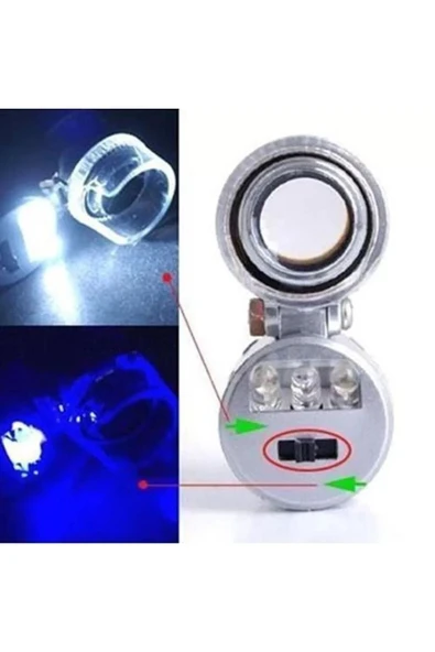 Nikula 60x Mini Cep Mikroskop Led+uv Işık Kuyumcu Antikacı Büyüteç 9882 - 5