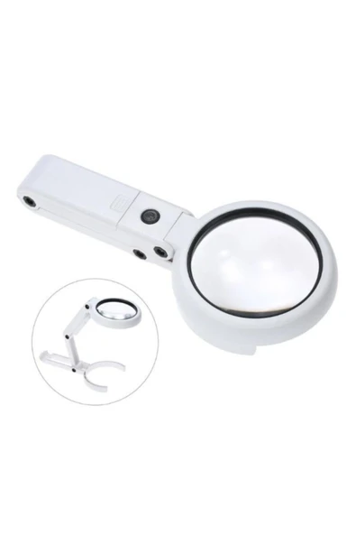 Nikula Katlanır 3,5x10x Masa Büyüteç Lup Mercek Çift Kademeli Led Işık