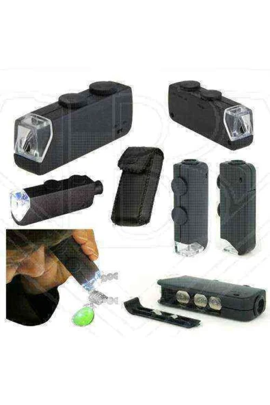 Nikula Mini 60x 100x Zoom Lens Odak Takı Led Cep Mikroskop Büyüteç - Resim 7