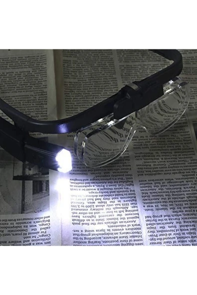 Bosile Şarjlı Işıklı 3 Lensli Gözlük Büyüteç - 6