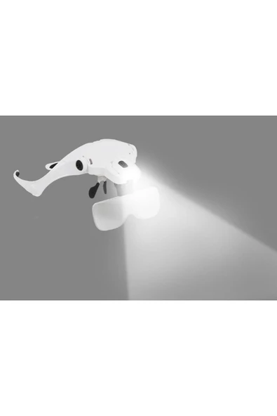 Bosile 5 Lensli 2 Led Işıklı Ayarlanblr Gözlük Tipi Büyüteç-1.0x-3.5x Zoom-microblading Işıklı Loop Gözlük ürün görseli