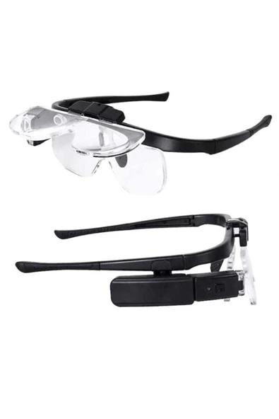 Bosile Şarjlı Gözlük Tip Büyüteç Mercek Lup Lensleriyle Taşıma Çantalı - 3