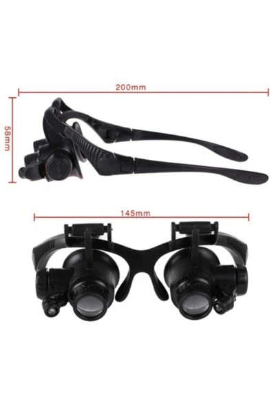 Bosile Gözlük Modeli Çok Yakın Kullanımlı Tamir Gözlüğü 10x 15x 20x 25x Lensli Ve Işıklı - 5