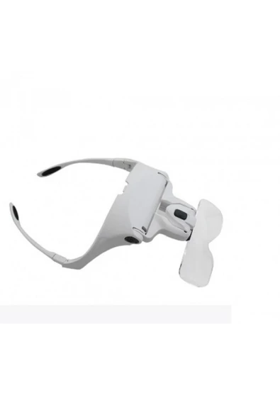 Nikula 5 Lensli 2 Led Işıklı Ayarlanabilir Gözlük Tipi Büyüteç - 1.0x - 3.5x Zoom - Üstün Kalite - 2