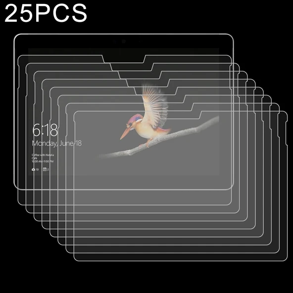Microsoft Surface Go 2 Uyumlu 25 Adet 9H Sertlikte Patlamaya Dayanıklı Temperli Cam Ekran Koruyucu
