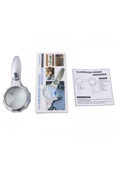 Bosile 4x 6 Led Işık Aydınlatma 75mm Optik Lens El Büyüteç - 2