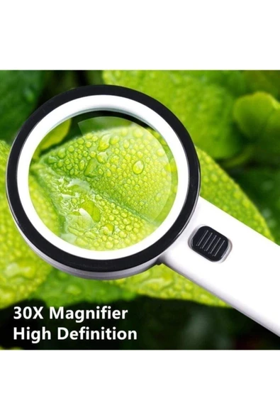 Bosile 30x 95 Mm Çift Hd Optik Cam Lens El Büyüteç 1 Uv 12 Led Işıklı - 5
