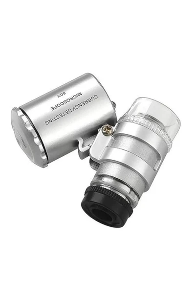 Nikula 60x Mini Cep Mikroskop Led+uv Işık Kuyumcu Antikacı Büyüteç 9882