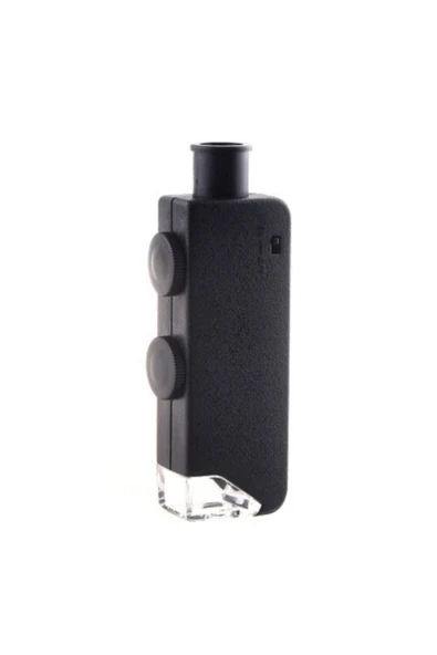 Bosile Cep Mikroskop Büyüteç - Mini 60x / 100x Zoom - Lens Odak Takı - Led Cep Mikroskop - 4