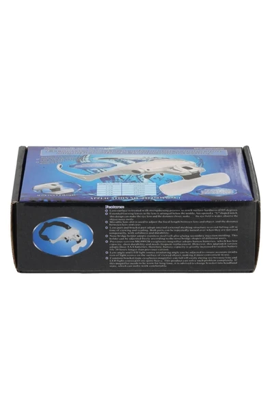 Bosile 5 Lensli 2 Led Işıklı Ayarlanblr Gözlük Tipi Büyüteç-1.0x-3.5x Zoom-microblading Işıklı Loop Gözlük - Resim 8