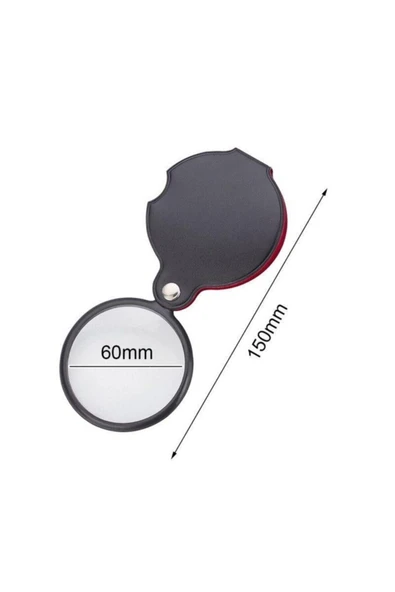 Bosile 6x Mini Cep Katlanır Büyüteç Deri Kılıflı Cam Lensli 45 Gr Okuma Lüp - 2