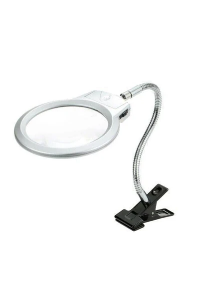 Bosile Mandallı Metal Hortumlu Masa Üstü Büyüteç 130 Mm