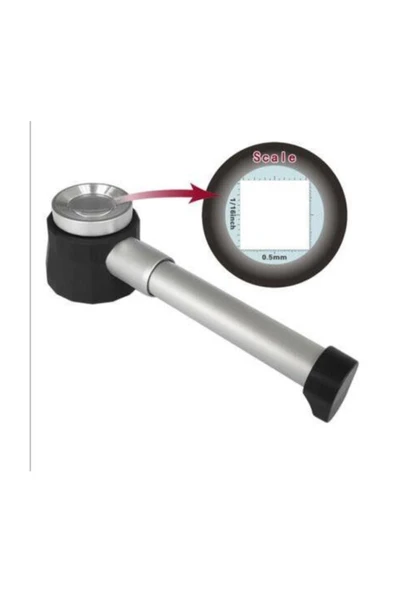 Nikula 10x Optik Ölçekli Metal El Büyüteç Cam Lens 3 Led Işıklı Fermuarlı Eva Çantalı - 4