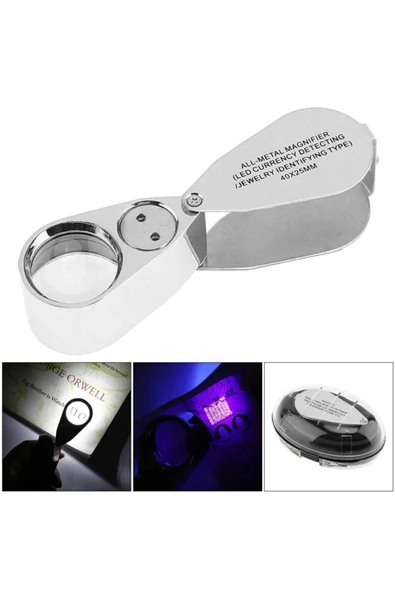 Nikula Mini Led Işıklı Büyüteç Full Çelik Büyüteç Lup Mercek Kuyumcu Büyüteci - 4