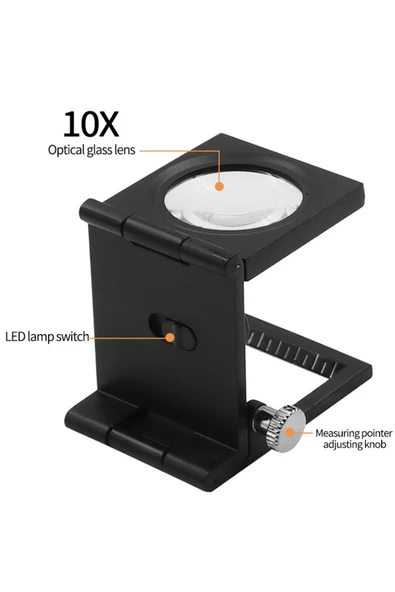 biyeniliklazim Mini lup Mercek Tekstilci Büyüteci Takı Taş Mücevher Büyüteci Işıklı Mercek 10x lup metal - Resim 3
