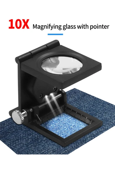 biyeniliklazim Mini lup Mercek Tekstilci Büyüteci Takı Taş Mücevher Büyüteci Işıklı Mercek 10x lup metal ürün görseli