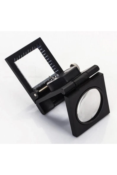 Bosile 10x Katlanır Sayaçlı Metal Lüp 28mm 2 Led Işıklı Büyüteç Tekstil - 6