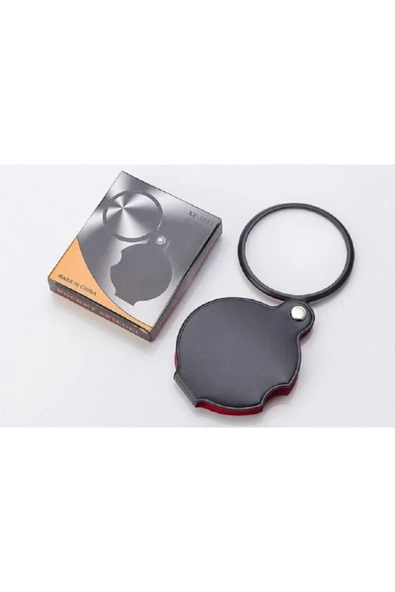 Bosile 6x Mini Cep Katlanır Büyüteç Deri Kılıflı Cam Lensli 45 Gr Okuma Lüp - 6