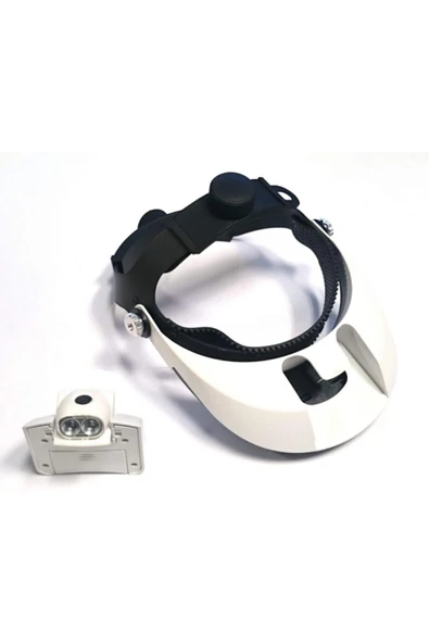 Nikula Şapka Tipi Led Işıklı Büyüteç Gözlük 9x Zoom 5 Lens Kafa Lambası - 3