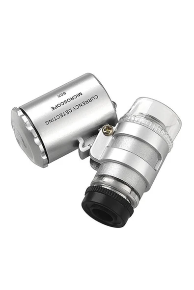 Crdc 60x Portatif Mikroskop Led Uv Işık Kuyumcu Mini Cep Büyüteç ürün görseli