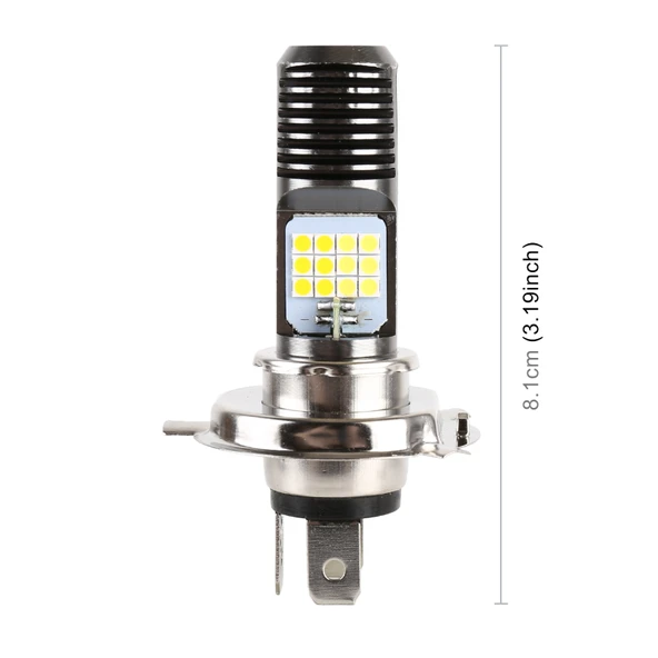 H4 DC12V 7.4W Motosiklet LED Far 24 LED SMD-3030 Sarı Beyaz Işık - 2