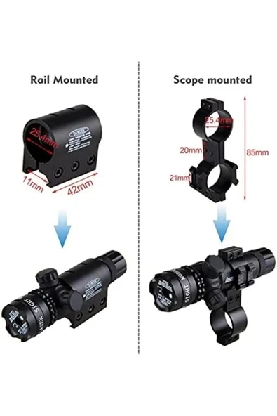Bosile Taktik Ayarlanabilir Yeşil Lazer Sight Dot - 6