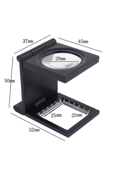 34center Led Işıklı Lup Mercek Metal Katlanır Ölçekli Kılıflı Işıklı Büyüteç - 6
