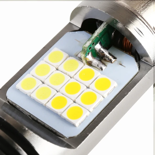 H4 DC12V 7.4W Motosiklet LED Far 24 LED SMD-3030 Sarı Beyaz Işık - 4