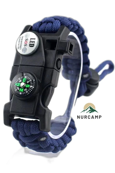 Nurcamp Paracord Kamp Bileklik Hayatta Kalma Bilekliği