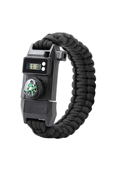 Nurcamp Paracord Dijital Saat Düdük Hayatta Kalma Kamp Bilekliği - 4
