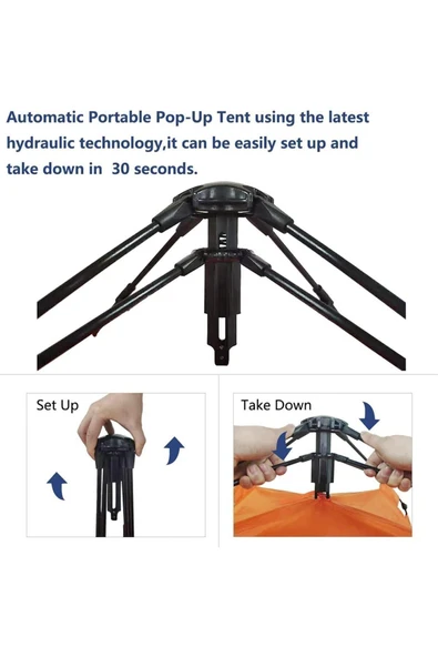 Nurcamp Mükemmel Aile Kampı Deneyimi 6 Kişilik Çift Katman Otomatik Çadır Anında Kurulum ve Üstün Koruma! - 5