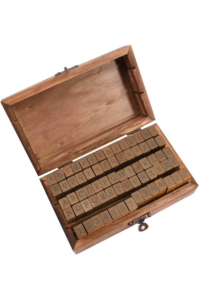 Bosile Damga Mühür Seti-70 Adet Retro Ahşap Mühür-damga Seti- A-z-0-9 Scrapbooking Büyük Ve Küçük Harfler - 2