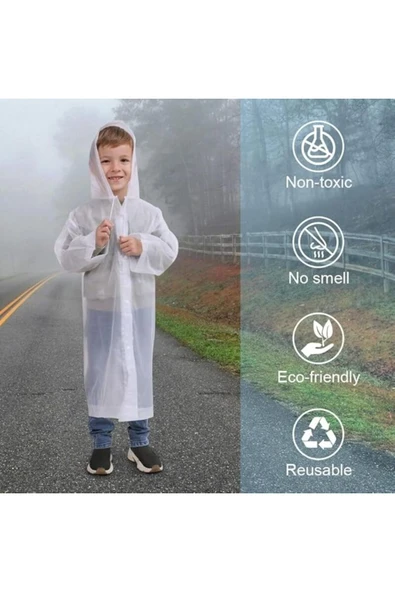 Nurcamp Beyaz Çocuk Yağmurluk Marcygm011 - 5