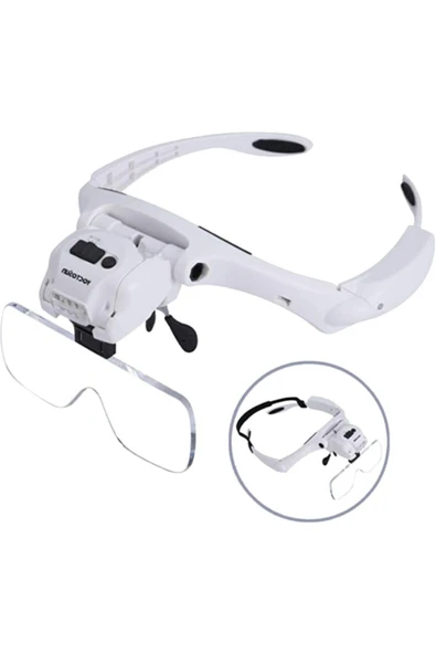 Art&Gift Büyüteç Başa Takılan 9898.7 Şarj Edilebilir 5led Işıklı Büyüteç