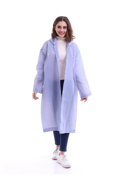 ÖNDER MODA Yağmurluk Rüzgarlık Bebe Mavi Unisex Su Geçirmez Eva Kumaş