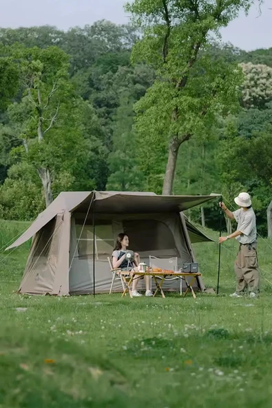 Nurcamp 10 Kişilik Tenteli Dayanıklı Pencereli Aile Kamp Çadırı 290x400x190 - Resim 3