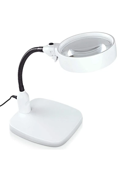 Bosile Masa Üstü 10x Led Işıklı Büyüteç Okuma El Sanatları Onarım Büyüteç - Resim 7