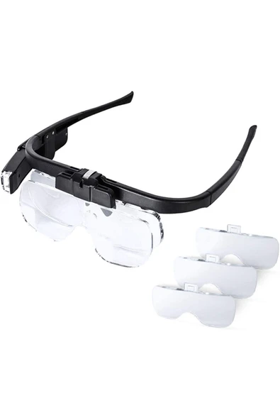 Sezen Şarjlı Gözlük Tip Büyüteç Mercek Lup Lensleriyle Taşıma Çantalı - Resim 2