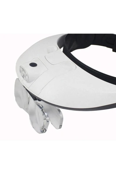 ART Kafa Büyüteç Lup Mercek Set Led Işıklı 5 Farklı Ölçüde Lensleriyle Profesyonel Başlık - Resim 2