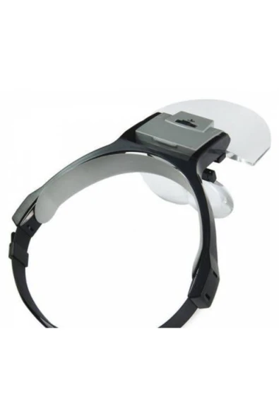 Nikula Mg81001-b2 Çift Lens Takmalı 5 Lensli Led Işıklı Şapka Tip Büyüteç - Resim 3