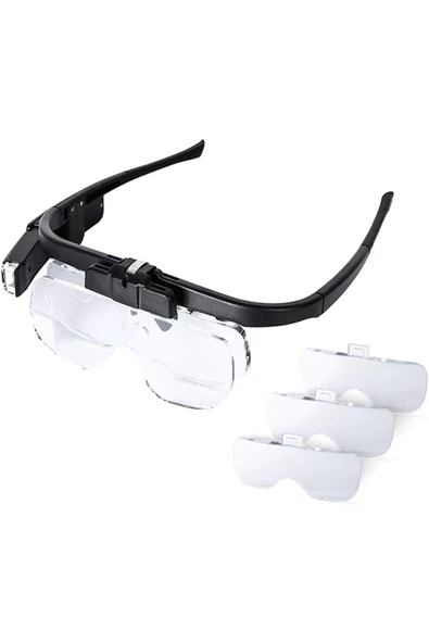 OCZ Şarjlı Gözlük Tip Büyüteç Mercek Lup Lensleriyle Taşıma Çantalı - 5