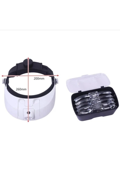 Esmay Mg-81001h Işıklı Kafa Büyüteci Tamirci Büyüteci (5 Lensli) - 4